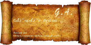 Gáspár Antos névjegykártya